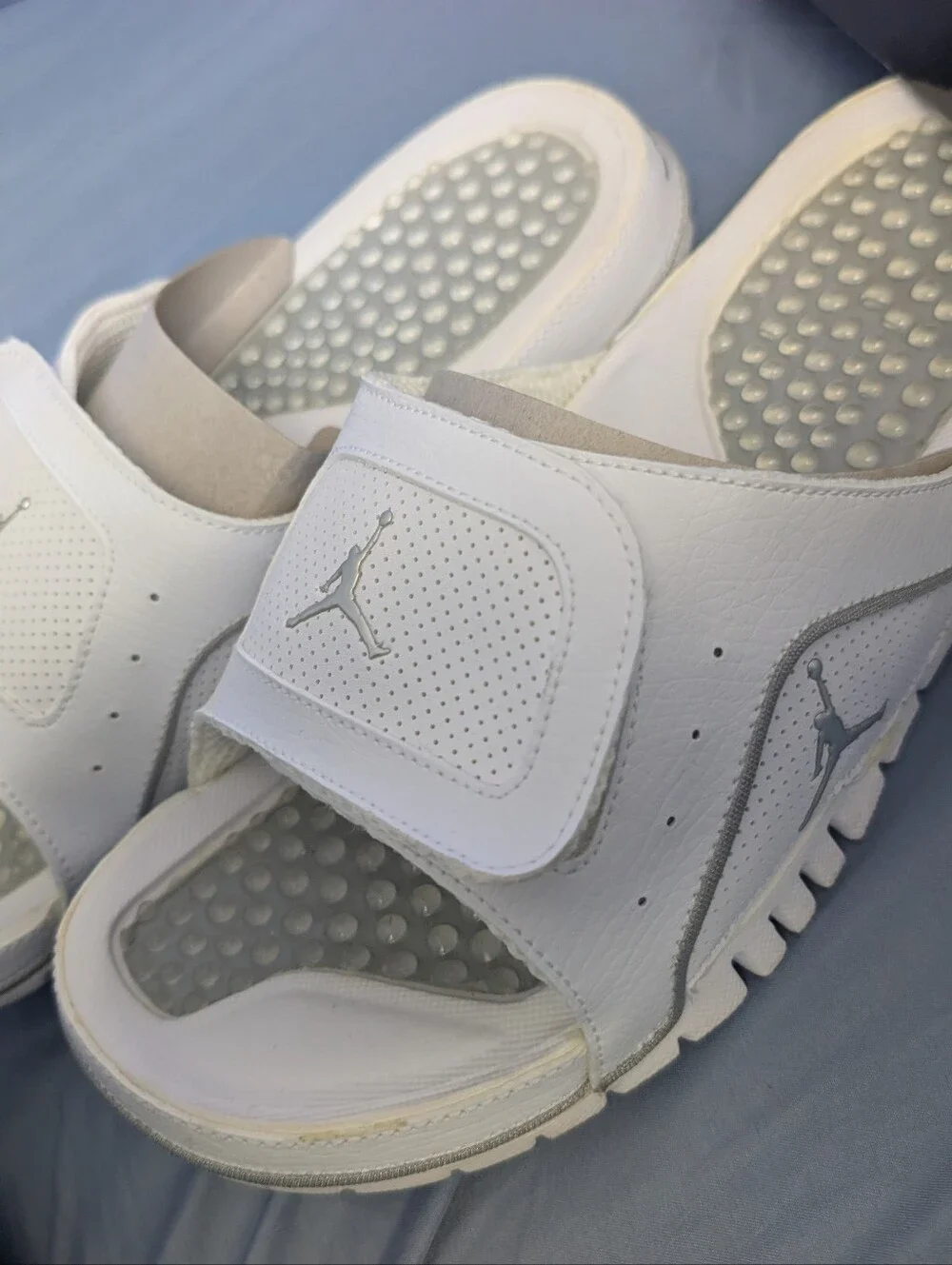 Jordan White and Metallic Hydro Slide Sandals